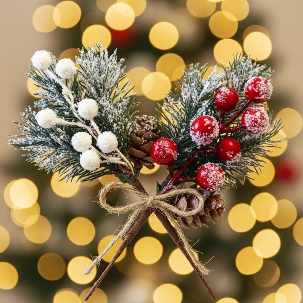 Picks de Noël avec Baies Rouges - Décoration festive instantanée 🎄