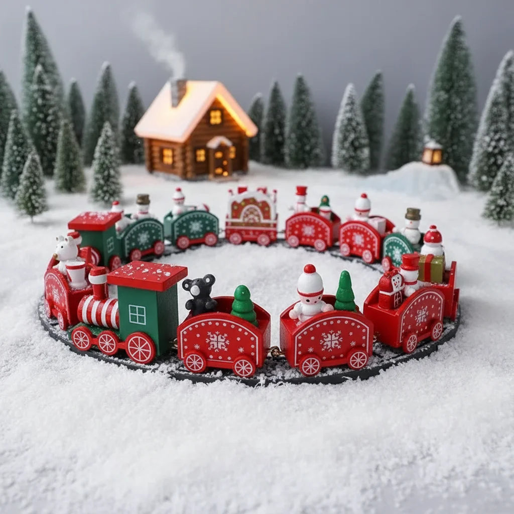 Train en Bois de Noël - Magie festive pour enfants