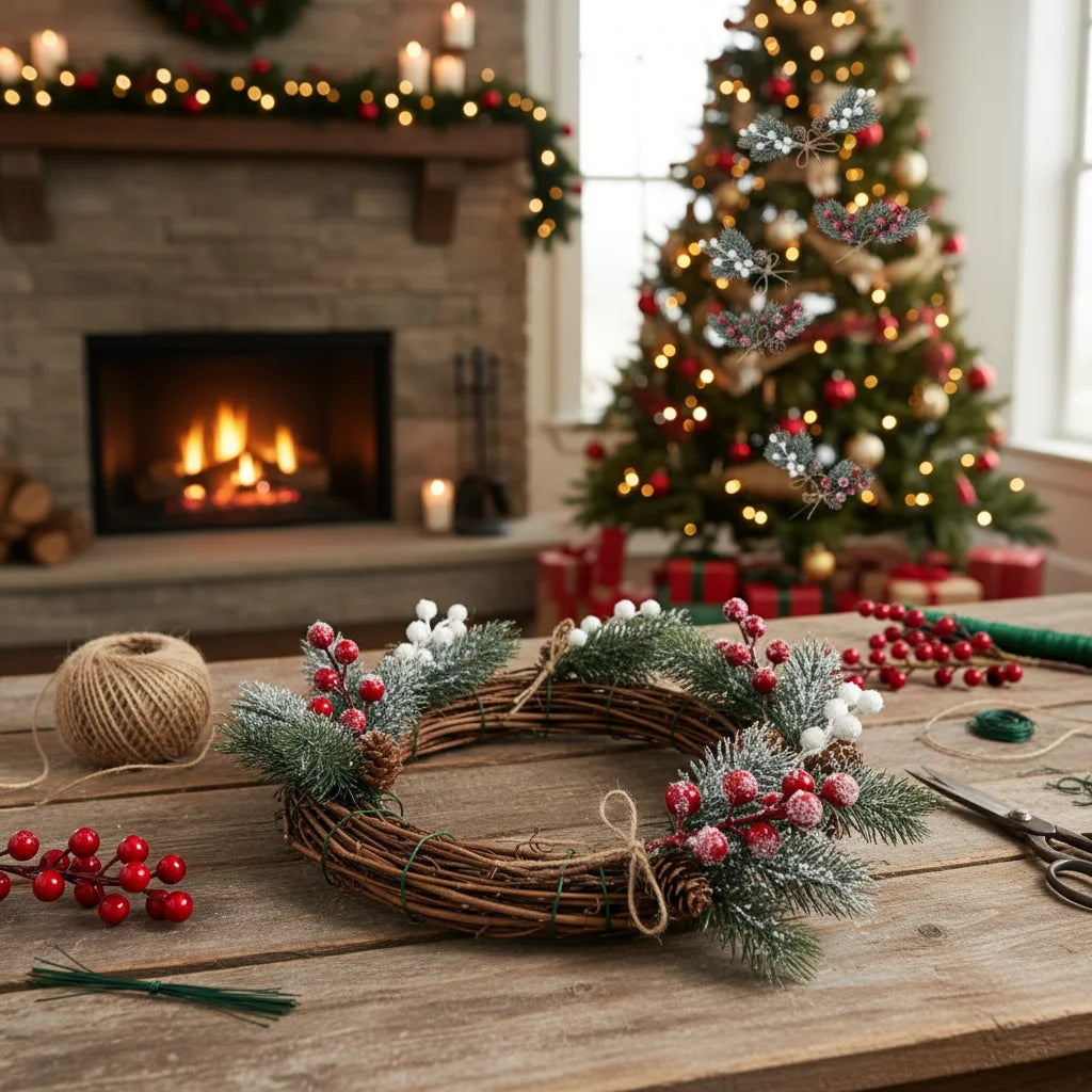 Picks de Noël avec Baies Rouges - Décoration festive instantanée 🎄