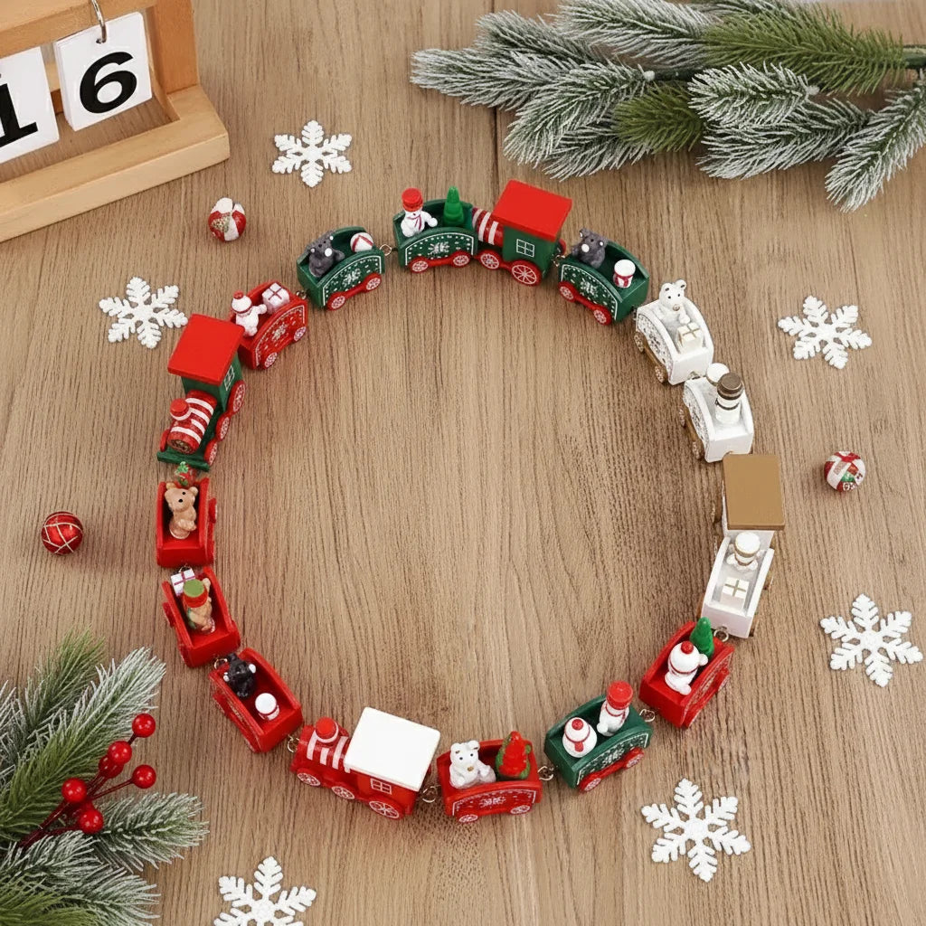 Train en Bois de Noël - Magie festive pour enfants