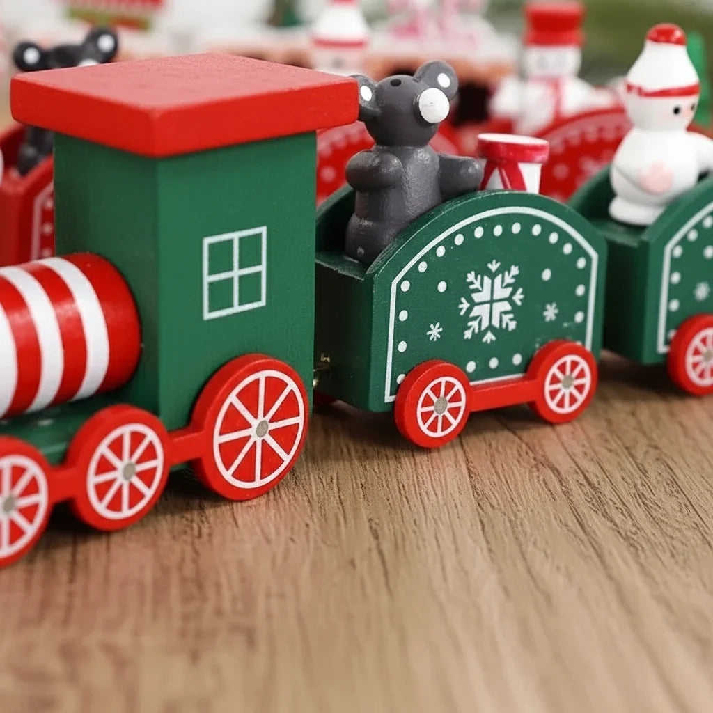 Train en Bois de Noël - Magie festive pour enfants